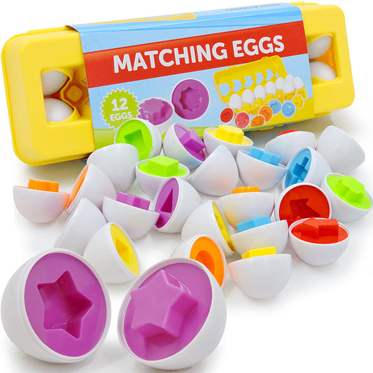 Jouet Éducatif Montessori 🧠🥚 – Œufs Intelligents d’Apprentissage pour Enfants | Tri des Formes & Couleurs 🎨