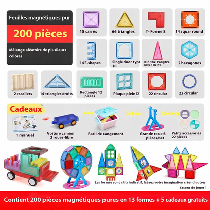 Blocs de construction de carreaux magnétiques légers pour enfants