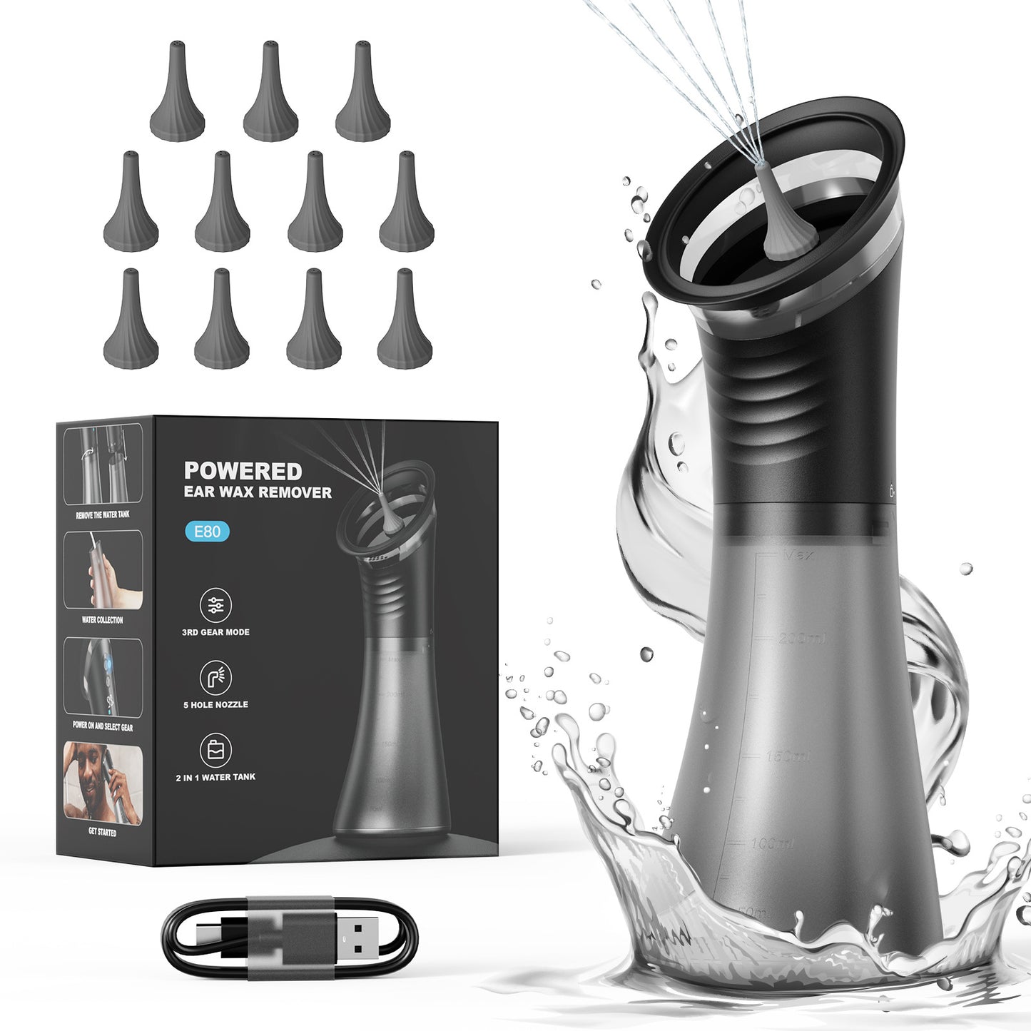 Nettoyeur d'oreilles électrique – Irrigation douce & hygiène optimale