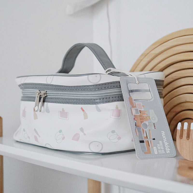 Ensemble de jouets de maquillage en bois, kit de maquillage 2 en 1 pour filles