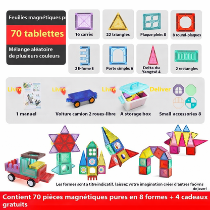 Blocs de construction de carreaux magnétiques légers pour enfants
