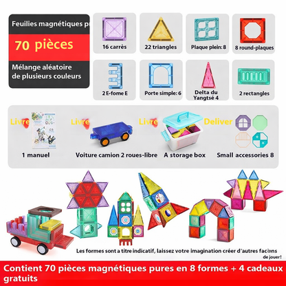 Blocs de construction de carreaux magnétiques légers pour enfants