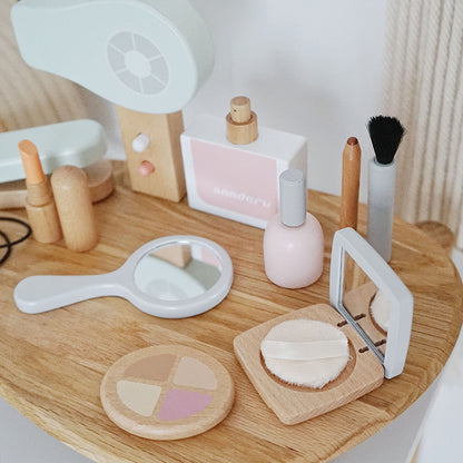 Ensemble de jouets de maquillage en bois, kit de maquillage 2 en 1 pour filles