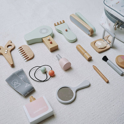 Ensemble de jouets de maquillage en bois, kit de maquillage 2 en 1 pour filles