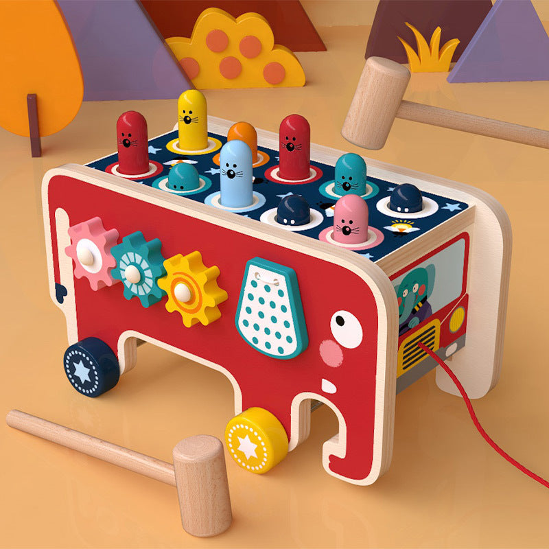 Banc à Marteler Montessori en Bois – Bus Animaux Musical | Jouet Éducatif Bébé 1 2 3 ans