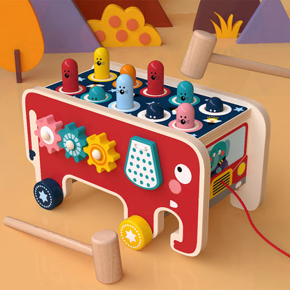 Banc à Marteler Montessori en Bois – Bus Animaux Musical | Jouet Éducatif Bébé 1 2 3 ans