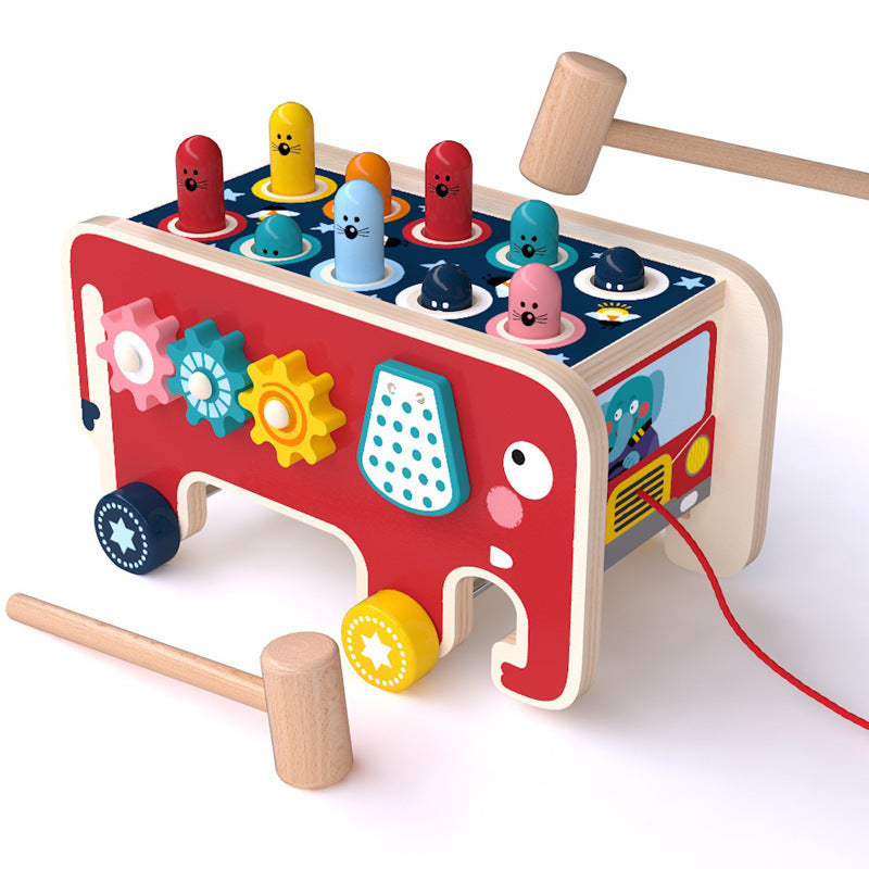 Banc à Marteler Montessori en Bois – Bus Animaux Musical | Jouet Éducatif Bébé 1 2 3 ans