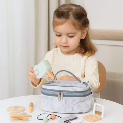 Ensemble de jouets de maquillage en bois, kit de maquillage 2 en 1 pour filles
